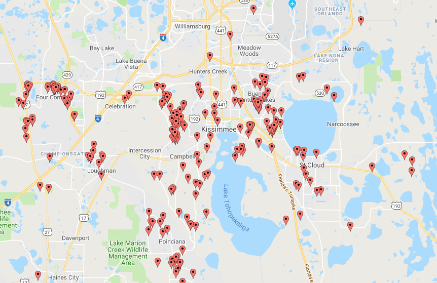 Central Florida Real Estate Sales and Purchases Map